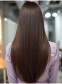 髪質改善トリートメント ロング ダークブラウン ストレート