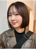 ショート ボブ マロンブラウン 暖色カラー 艶髪 髪質改善 20代