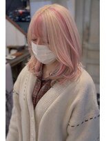 ティグルフォーヘア(TIGRE for hair)&nbsp;ホワイトベージュ/インナーピンク/ハイトーンカラー