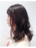 インナーカラーでロマンティックボブ