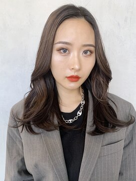 アイティー バイ アルバム 中野店(IT by ALBUM) 韓国風くびれヘア_イヤリングカラーくびれミディ_8352