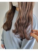 ゆる巻きロング/ベージュハイライトカラー