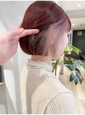 【堀惠】インナーカラーイヤリングカラーホワイトピンク20代30代