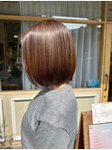ころんとボブ/丸みボブ/丸みシルエット/くすみベージュ/抜け感