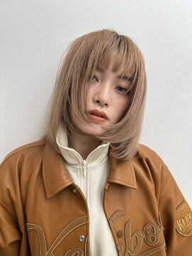 ローネス ギンザ(LONESS ginza) ブロンドベージュ顔まわりレイヤーボブローレイヤー艶感髪質改善
