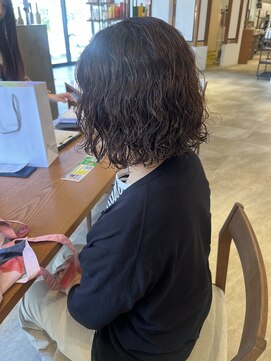 サラビューティーサイト 志免店(SARA Beauty Sight) 【あんstyle】チョコレートブラウンにフワッとボブパーマ!
