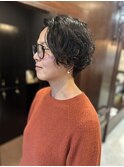 大人ショート×パーマ