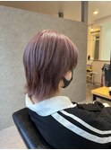 ピンクパープル×ウルフカット