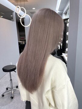 ブロンド(Blonde) ピンクベージュ/ブリーチワンカラー/髪質改善/酸性ストレート