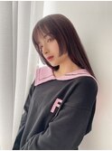ナチュラル姫カット　ラベンダーブラウン
