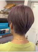 20代30代小顔ショートカットピンクアッシュ