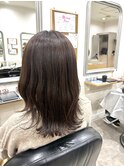 髪質改善で叶える艶ブラウンミディアムレイヤー