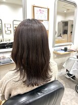 ヘアアンドメイク 心座(hair&make)&nbsp;髪質改善で叶える艶ブラウンミディアムレイヤー