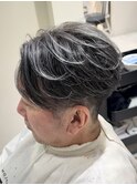 50代40代白髪ぼかしシルバーメッシュバレイヤージュ