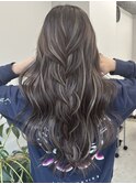 ヨシンモリハイライト髪質改善オリーブグレーココアベージュ黒髪