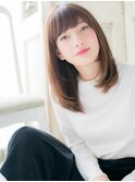 *CUORE水戸*…切りっぱなしオン眉シースルー艶カラーワンカールb