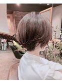 大人かわいいくびれミディーラベンダーインナーカラー