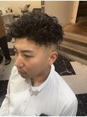 かき上げヘアショートレイアーくせ毛風パーマコンマヘアS15
