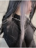 インナーカラー/艶髪ロング/シルバー/ダークグレージュ#吉祥寺