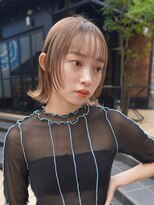 ミディアムレイヤーカットボブウルフ/10代20代/インナーカラー