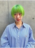 ライトグリーン/ショートボブ