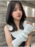 2wayバンググレージュカラーくびれヘア【肥田亜沙美】