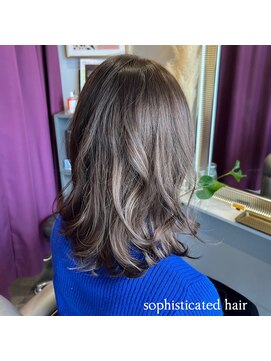 ソフ(soph) 透明くすみカラーくせ毛ゆるふわミディアム