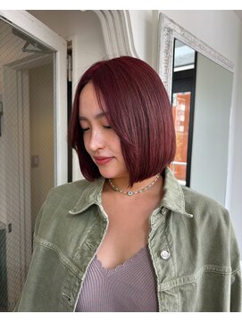オーガスト ヘア ネイル(AUGUST hair nail) ワインレッド/ブリーチ1回~/横浜/ハイトーン