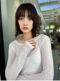 レイヤーカット ウェットヘア オリーブベージュ 大人ヘア 原宿