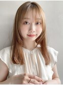 美髪チェリーブラウンメルティカラーロングストレートa