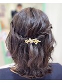 結婚式 パーティーに！ミディアムハーフアップアレンジ