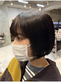 調布イルミナカラーミニボブショートカットレディース前髪あり