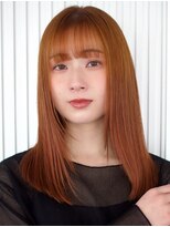 ガーデンヨコハマ(GARDEN YOKOHAMA)&nbsp;アプリコットオレンジ  レイヤーカット ミディアム ワイドバング