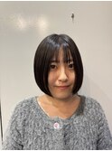 ナチュラルボブ 大人可愛い 内巻きボブ 切りっぱなしボブ