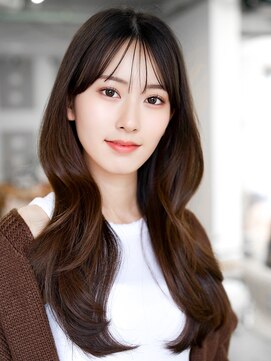 レノラ 本町(LENORA) ☆大人ガーリーダークアッシュミディアムレイヤーカット韓国ヘア