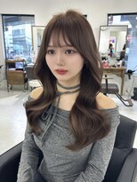 ハピネス 梅田茶屋町店(HAPPINESS)&nbsp;レイヤー/韓国ヘア/顔周りカット/ブリーチなし/ヘーゼルベージュ