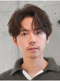 新橋メンズパーマフェザーパーマシャドウパーマセンターパート