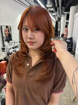 ピア ヤクイン(Pia Yakuin) ブリーチなしオレンジ/トレンドレイヤーカット