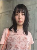 黒髪でも重たく見せない顔まわりレイヤーミディアム【高田】6/16