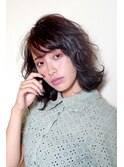 前髪マチルダボブピンクベージュインナーグレージュウルフ所沢
