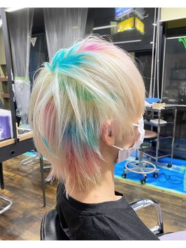 ガルボ ヘアー(garbo hair) ハイトーンデザインカラー高知美容院10代20代