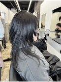 ★デザインカラー/レイヤーカット/ウェットヘアオリーブベージュ