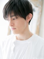 モッズヘア メン 南越谷南口店(mod's hair men)&nbsp;20代30代ブラック斜めバング伸ばしかけメンズショートX南越谷