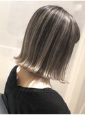 ナチュラルボブ ３Dカラーハイライト 20代30代40代ボブ