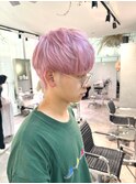 ピンクブロンド×マッシュショート◎