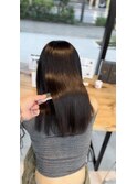 美髪シアーカラー髪質改善レイヤーカット切りっぱなしボブ