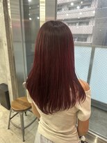 アジールヘア 赤羽駅南口店(agir hair)&nbsp;レディースヘアロングヘアレイヤーカットレッド