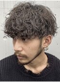 原宿ツイストスパイラルパーマメンズカットセンターパート30代◆
