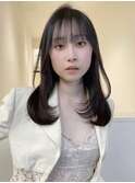 レイヤー/レイヤーカット/顔周りレイヤー/ブルーブラック/前髪