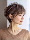 白髪ぼかしハイライト大人ショート